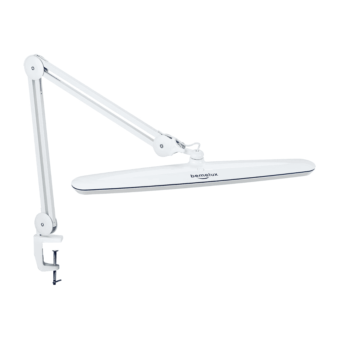 Bemelux Task Lamp with Clamp, Bright 117PCS LEDs, 23 Inch Lamp Head Work Lamp(White)