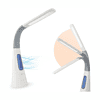 OttLite Cool Breeze LED Lamp with Bladeless Fan Desktop, Table or Nightstand Lamp for Studying or Reading - White