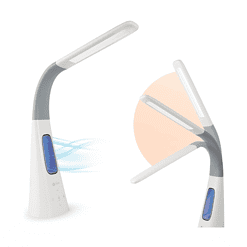OttLite Cool Breeze LED Lamp with Bladeless Fan Desktop, Table or Nightstand Lamp for Studying or Reading - White