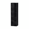 Hodedah Import 5 Shelf Bookcase, Black