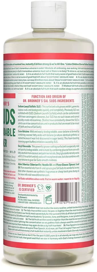 Dr. Bronner's - Sal Suds Biodegradable Cleaner (32 Ounce, 2-Pack)
