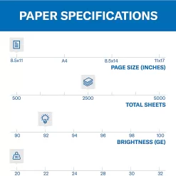 Hammermill Printer Paper, 20 lb Copy Paper, 8.5 x 11 - 5 Ream (2,500 Sheets)