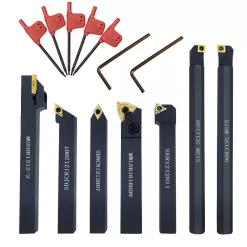 Indexable Lathe Turning Tool,1/2'' Shank 7 Pieces Carbide Turning Tool Set,Metal Lathe Tools Holder