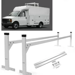 Kojem 4'-8.5' Adjustable Trailer Ladder Roof Rack for Enclosed and Open Trailers Van Aluminum