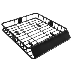 Kojem 64" Universal Black Roof Rack Cargo with Expandable Car Top Luggage Holder Carrier Basket SUV 250Lbs