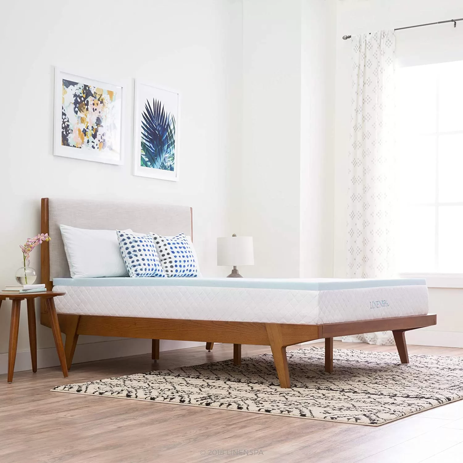 Linenspa 2 Inch Gel Infused Memory Foam Mattress Topper, Full, 2 Inch