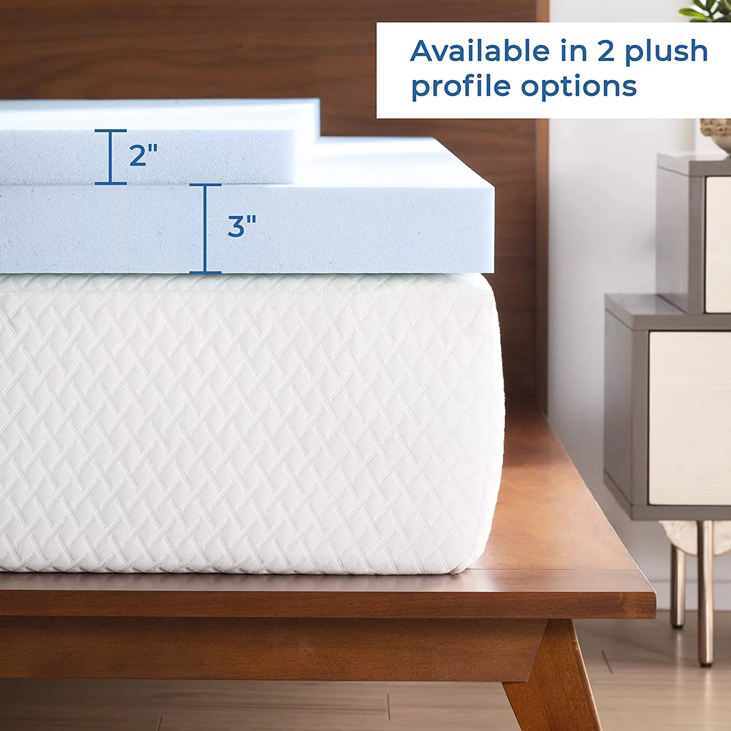 Linenspa 2 Inch Gel Infused Memory Foam Mattress Topper, Full, 2 Inch