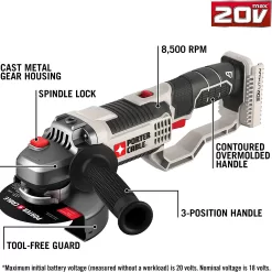 PORTER-CABLE 20V MAX* Angle Grinder Tool, 4-1/2-Inch, Tool Only (PCC761B)