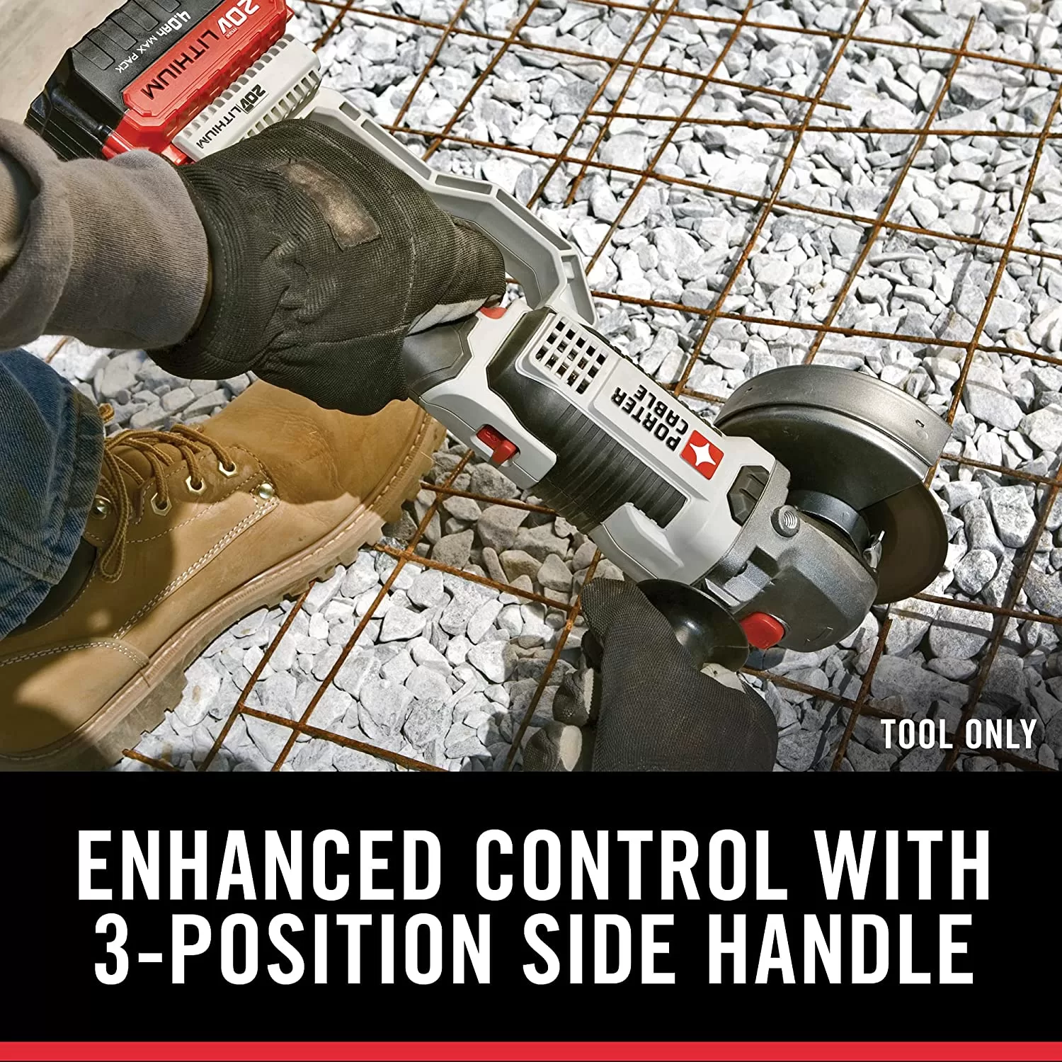 PORTER-CABLE 20V MAX* Angle Grinder Tool, 4-1/2-Inch, Tool Only (PCC761B)
