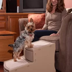 Pet Gear Easy Step II Pet Stairs, 2 Step for Cats/Dogs up to 150 Pounds, Portable, Removable Washable Carpet Tread, No Tools Required, Available in 5 Colors