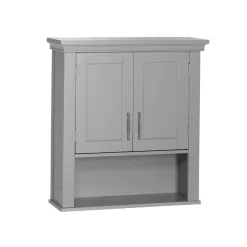 RiverRidge Somerset 22.81-in W x 24.5-in H x 7.88-in D Gray Bathroom Wall Cabinet