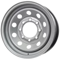Two Heavy Duty Equipment Trailer Rims Wheels 16 in. 16X6 8H Silver Modular