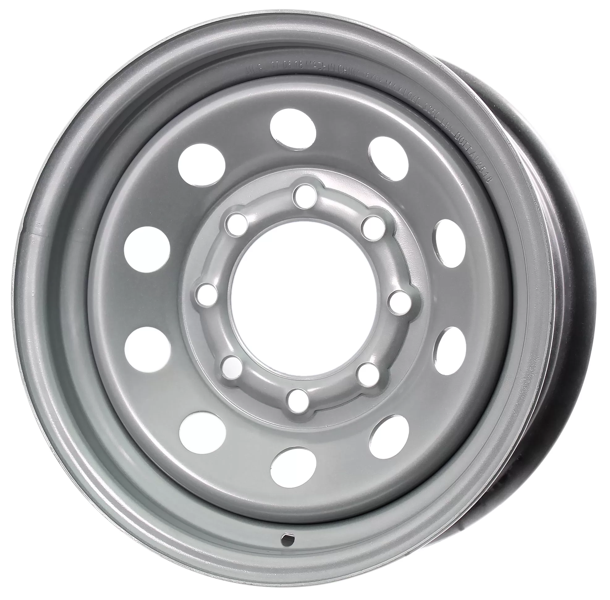 Two Heavy Duty Equipment Trailer Rims Wheels 16 in. 16X6 8H Silver Modular