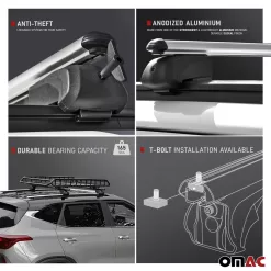 Fits Lexus UX200 UX250h 2019-2023 Roof Rail Rack Cross Bars Alu Luggage Carrier