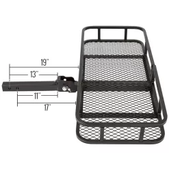 Elevate Outdoor CCB-F4820-DLX 48in Long Steel Basket Folding Hitch Cargo Carrier