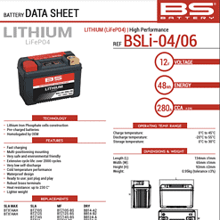 BS Battery BSLI-04 Lithium Battery