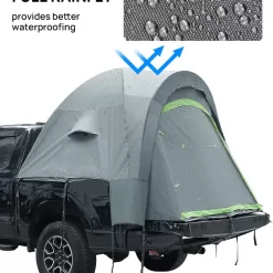 JoyTutus Pickup Truck Tent, Waterproof PU2000mm Double Layer for 2 Person, Portable Truck Bed Tent, 5.5'-6' Camping- Gray Green