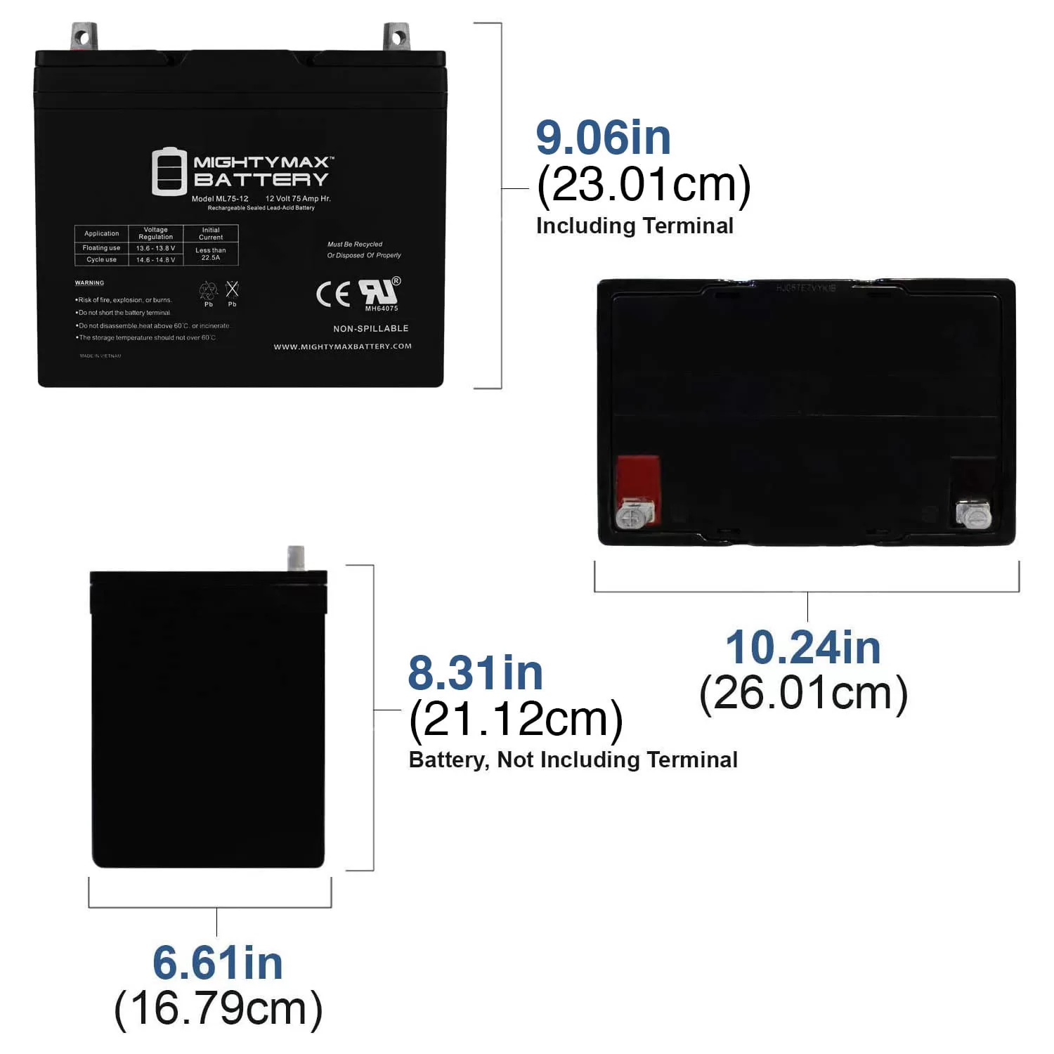 12V 75AH Battery Replacement for MK 8G24