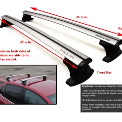 BRIGHTLINES Heavy Duty Anti-Theft Premium Aluminum Roof Bars Roof Rack Crossbars Compatible with 2018-2019 Chevy Equinox Without Roof Rails