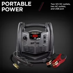 Schumacher SJ1427 6-in-1 Portable Power Station and 1500 Peak Amp Jump Starter 150-Psi