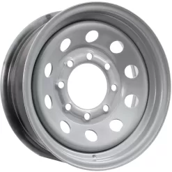 Two Heavy Duty Equipment Trailer Rims Wheels 16 in. 16X6 8H Silver Modular