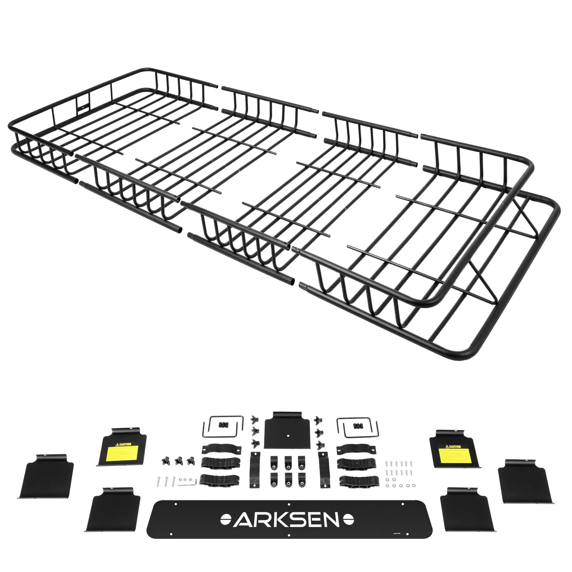 ARKSEN 84"x 39"x 6" Universal Roof Rack Cargo Extension Car Top Luggage Holder Carrier Basket SUV Camping, Black