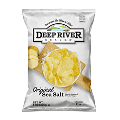 Deep River Snacks Original Sea Salt Kettle Cooked Potato Chips, Non GMO, 8 Ounce (Pack of 12)
