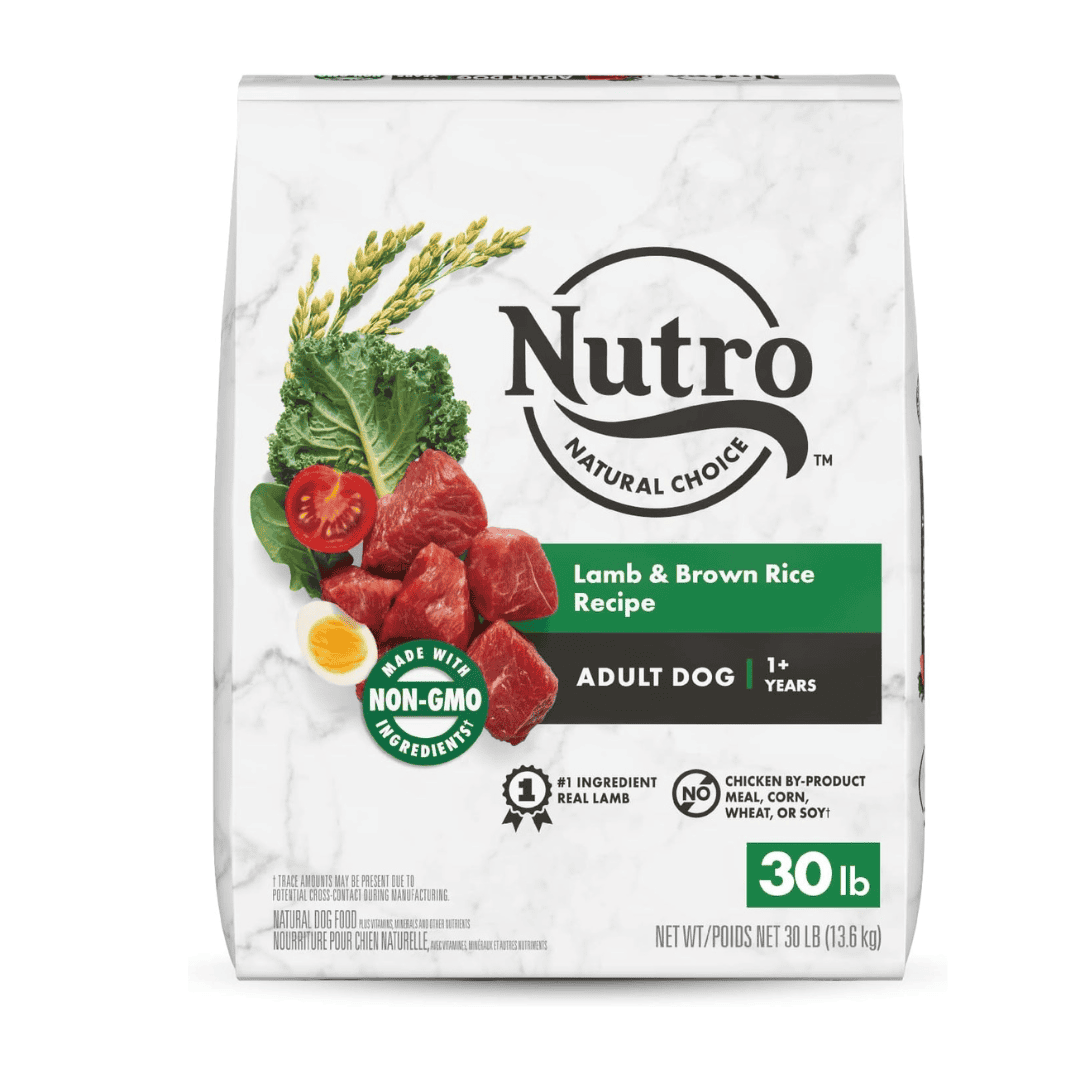 NUTRO NATURAL CHOICE Adult Dry Dog Food, Lamb & Brown Rice Recipe Dog Kibble, 30 lb. Bag