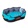 Touchdog Oval Sky Blue, Black Cotton, Polyester and Nylon Dog Bed (Medium)