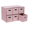 BirdRock Home 23-in H x 26-in W x 11.6-in D Blush Stackable Linen 6 Cube Organizer