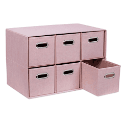 BirdRock Home 23-in H x 26-in W x 11.6-in D Blush Stackable Linen 6 Cube Organizer