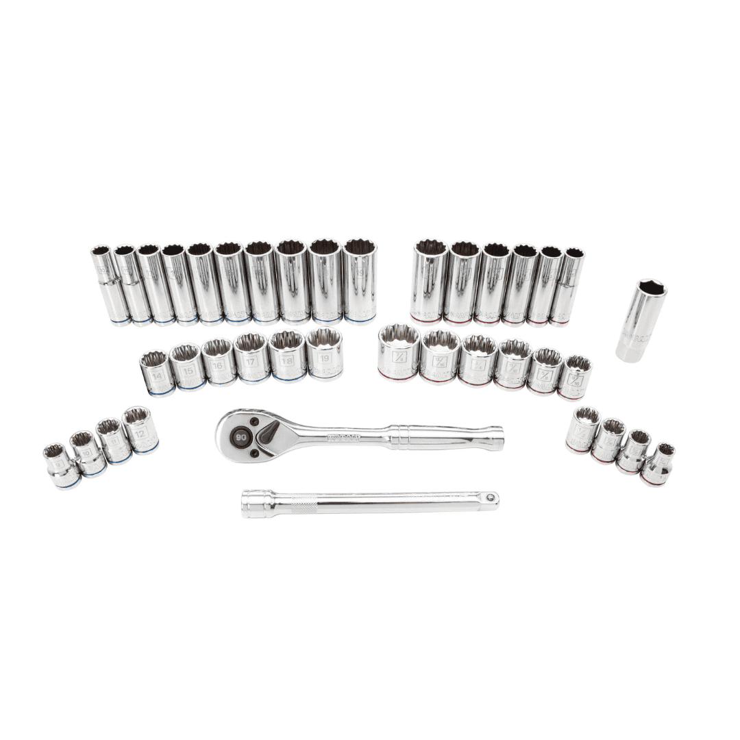 Kobalt 40-Piece Standard (SAE) and Metric Polished Chrome Mechanics Tool Set with Hard Case