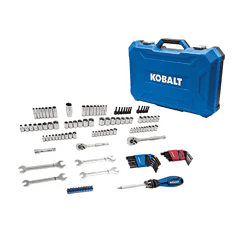 Kobalt 129-Piece Standard (SAE) and Metric Polished Chrome Mechanics Tool Set with Hard Case