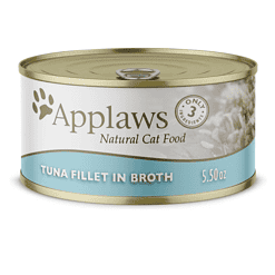 Applaws Natural Tuna Fillet in Broth Wet Cat Food, 5.5 oz., Case of 24
