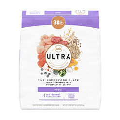 NUTRO ULTRA Adult High Protein Natural Dry Dog Food with a Trio of Proteins from Chicken, Lamb and Salmon, 30 lb. Bag