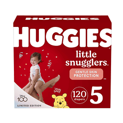 Huggies Size 5 Diapers, Little Snugglers Baby Diapers, Size 5 (27+ lbs), 120 Count
