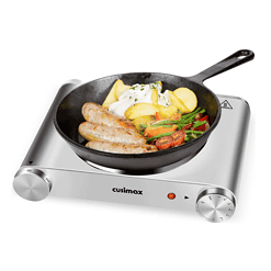 Cusimax Hot Plate Electric Burner, Non-Slip Rubber Feet, Upgraded Version, 1500W