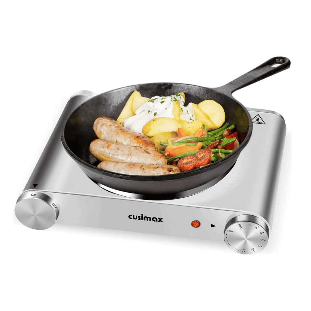 Cusimax Hot Plate Electric Burner, Non-Slip Rubber Feet, Upgraded Version, 1500W