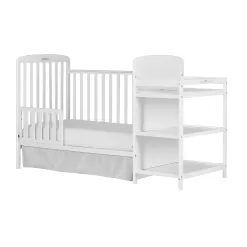 Dream On Me Anna 4-in-1 Full Size Crib and Changing Table Combo in White