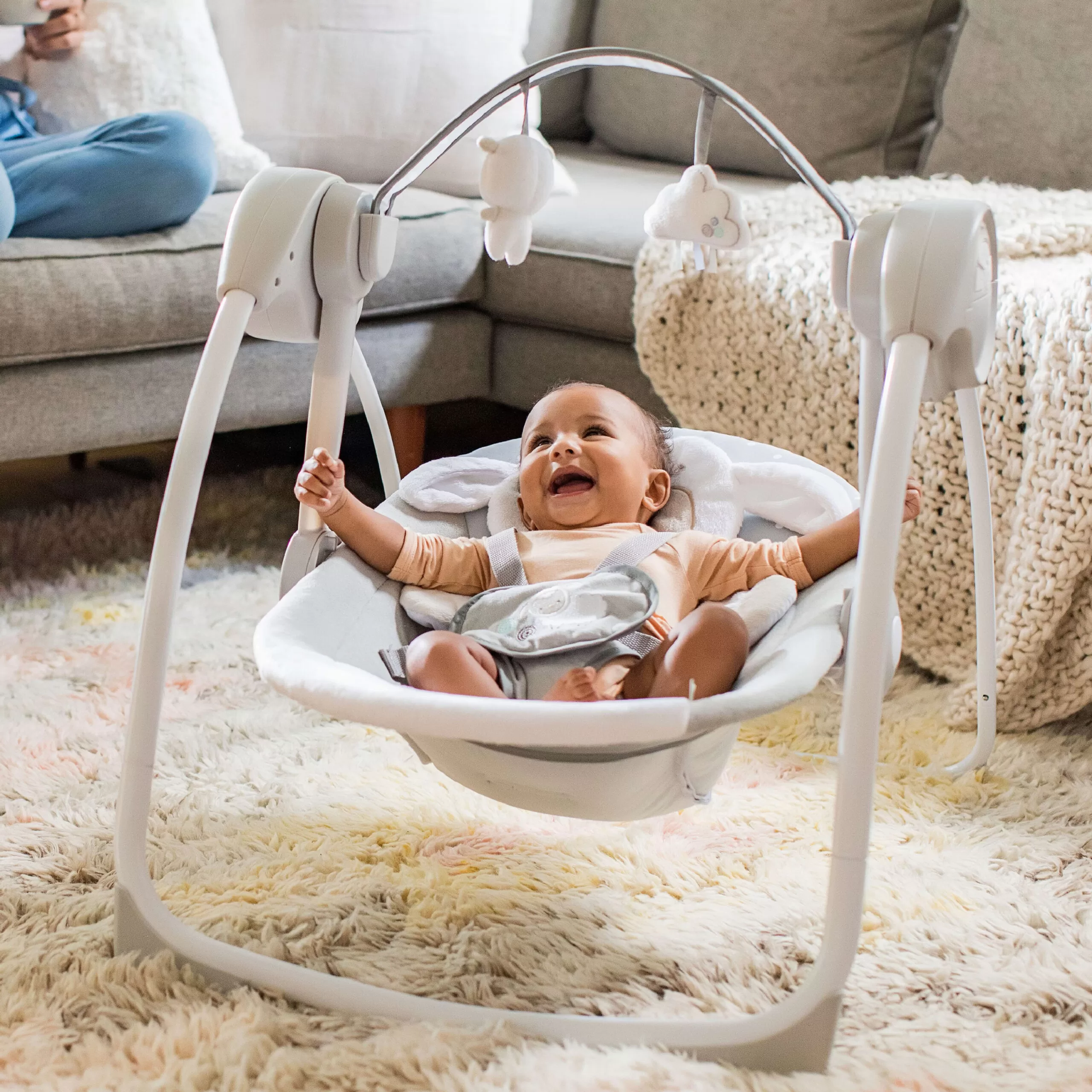 Ingenuity Soothe 'n Delight 6-Speed Portable Baby Swing with Music - Cuddle Lamb (Unisex)