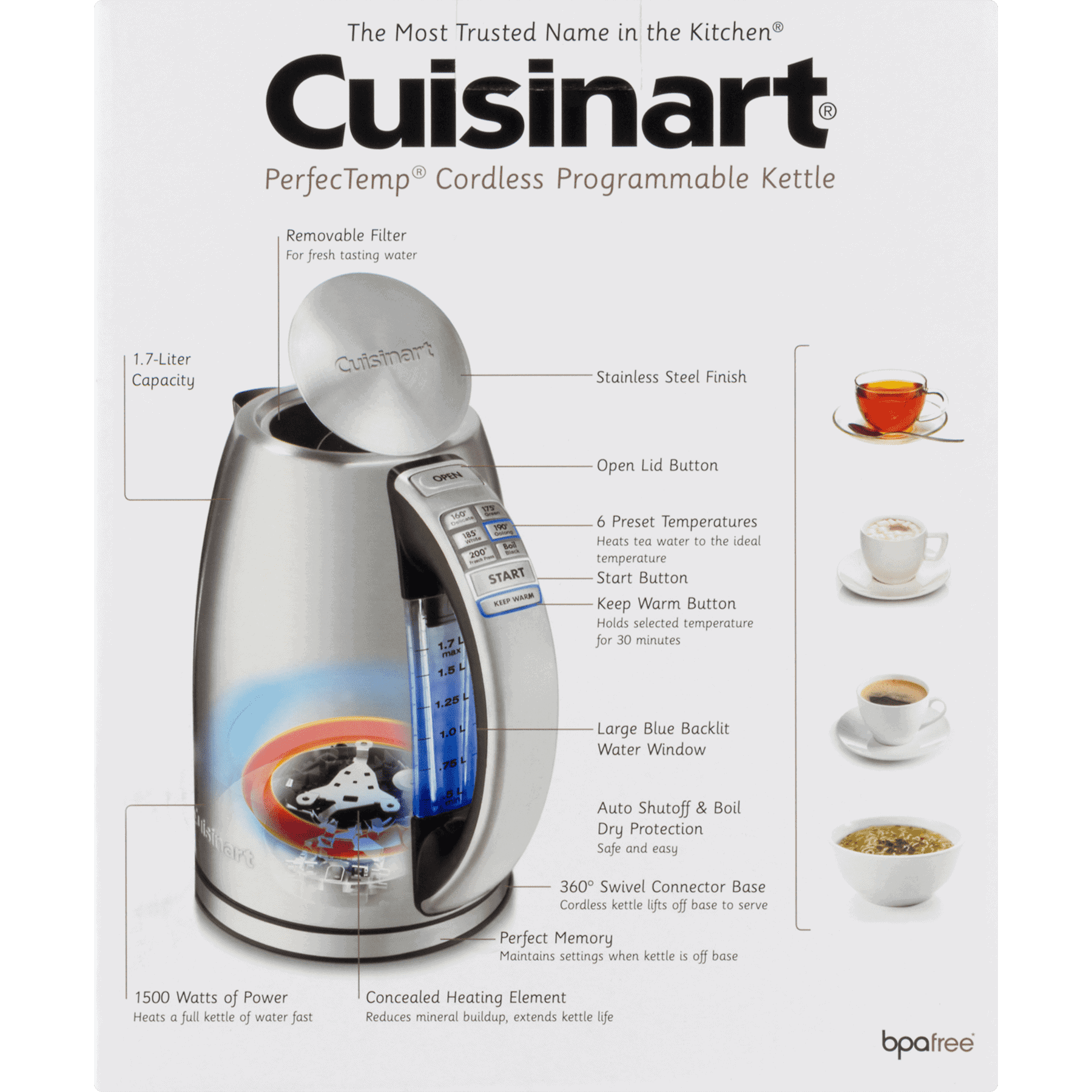 Cuisinart Tea Kettles PerfecTemp® Cordless Electric Kettle