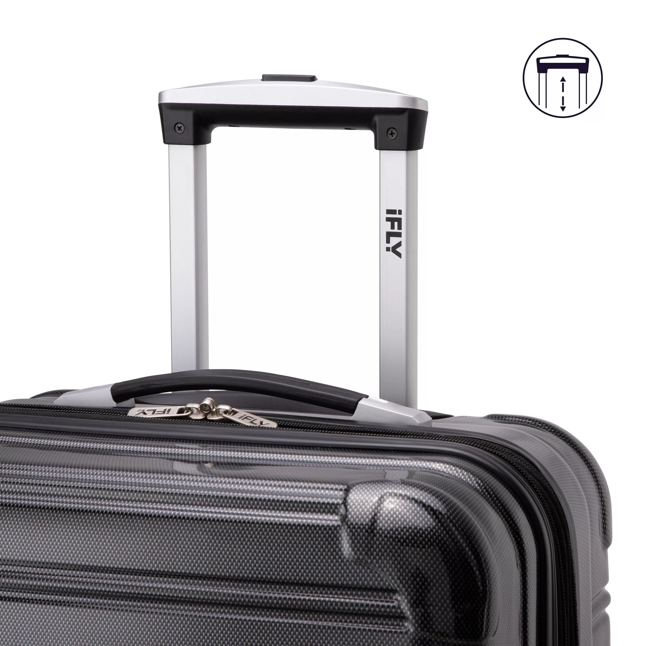 iFLY Hardside Fibertech Luggage 24" Checked Luggage, Black