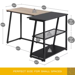 L shaped Computer Desk for Small Spaces Corner Desk Study Writing Desk Table