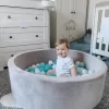 Nuby Grey Velvet Ball Pit with 200 Aqua, White, & Grey Balls