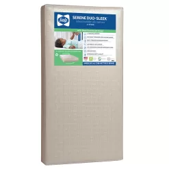 Sealy Serene Duo Sleek 2-Stage, Sustainable Fiber Foam, Crib & Toddler Mattress, 6 inch