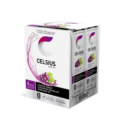 CELSIUS Essential Energy Drink , Sparkling Grape Rush , 12 Fl Oz (Pack of 24)