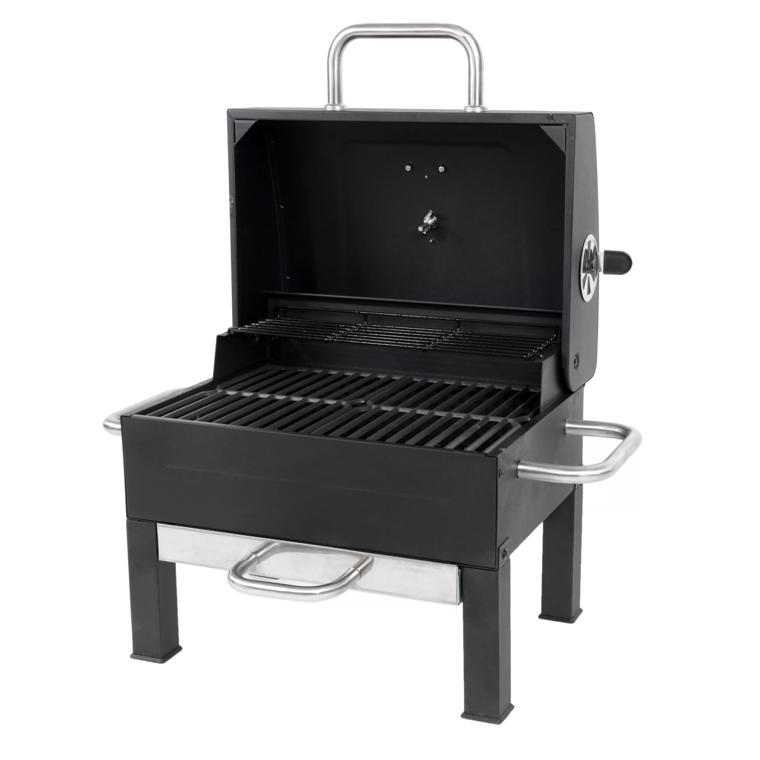 Expert Grill Premium Portable Charcoal Grill, Black and Stainless Steel