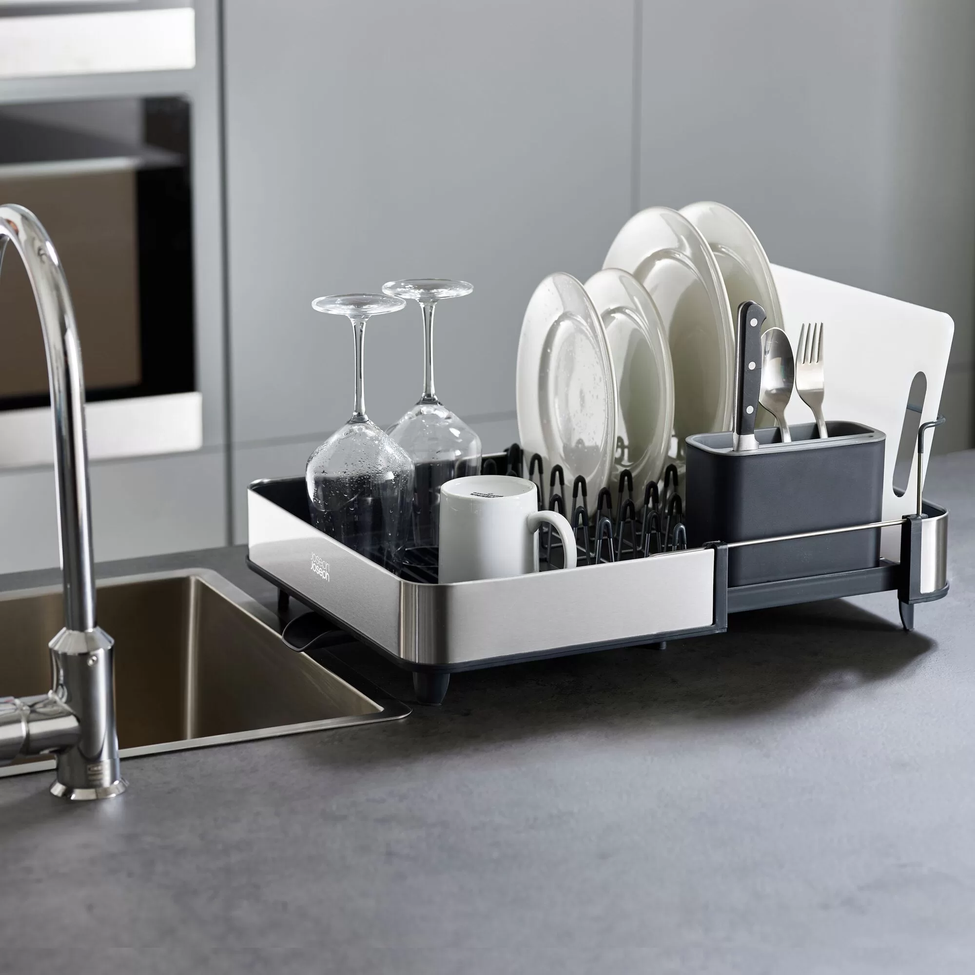Joseph Joseph Gray Steel Extend Expandable Dish Rack