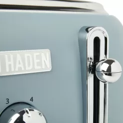 Haden Poole Blue Highclere 4 Slice Wide Slot Toaster