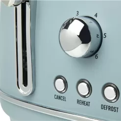 Haden Poole Blue Highclere 4 Slice Wide Slot Toaster